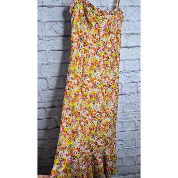 Hutch Anthropologie Jolie Floral Mermaid Midi Dress Sweetheart Neck Small S - Picture 6 of 9